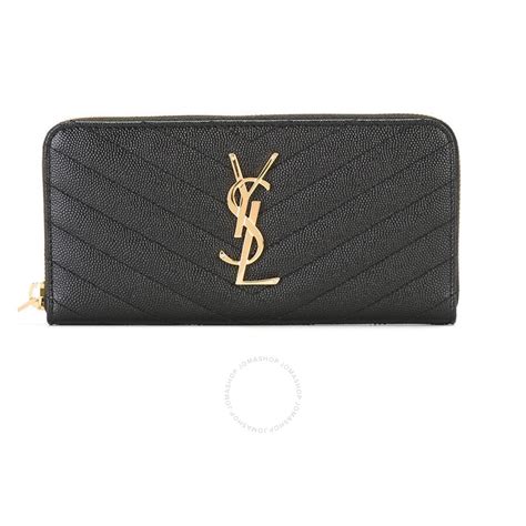 ysl 358094|Saint Laurent Ladies Black Monogram Zip Around Wallet 358094 .